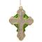 5" Luck of the Irish Green & White Mercury Glass Cross Christmas Ornament